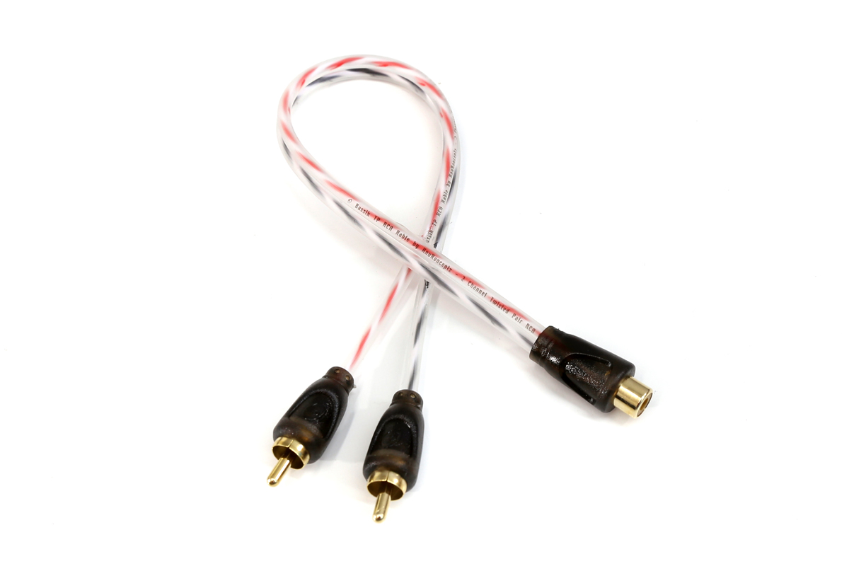 Bassik Twisted Pair OFC RCA Cable Y Adapter Splitter 1 Female to 2