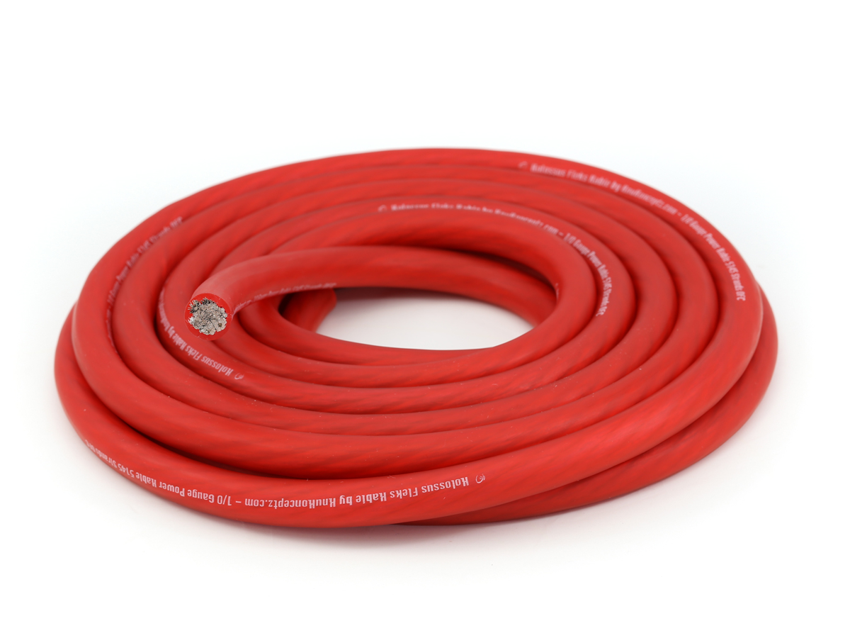 KnuKonceptz Kolossus Flex 4 Gauge Red OFC Power Wire Copper Battery Cable 25ft